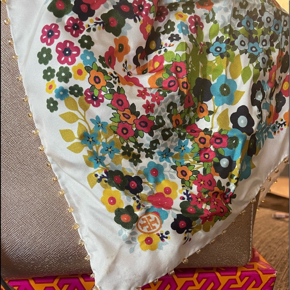 Tory Burch Floral silk scarf